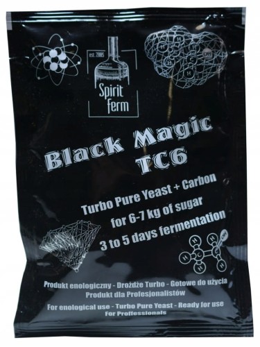 Drożdże SpiritFerm TC6 BLACK MAGIC z węglem aktywnym 120g x 10 SZTUK