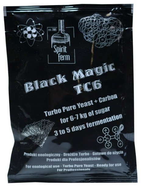 Drożdże SpiritFerm TC6 BLACK MAGIC z węglem aktywnym 120g x 10 SZTUK