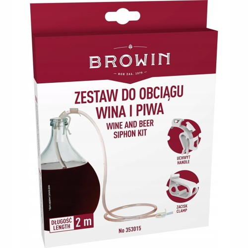 Zestaw do obciągu wina i piwa z uchwytem i zaciskiem Browin