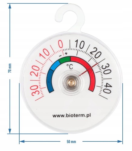 Termometr do lodówek i zamrażarek (-35°C do +45°C) Ø 5cm Browin