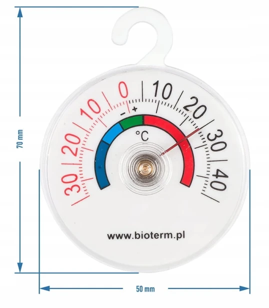 Termometr do lodówek i zamrażarek (-35°C do +45°C) Ø 5cm Browin