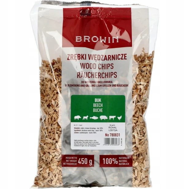 Zrębki do wędzenia/grillowania, buk, 450 g, kl. 2 Browin