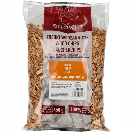 Zrębki do wędzenia/grillowania, olcha, 450 g, kl. 8 Browin