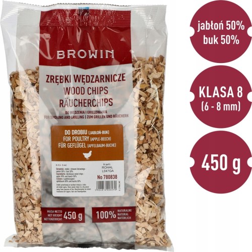 Zrębki do wędzenia i grillowania drobiu 450g Browin