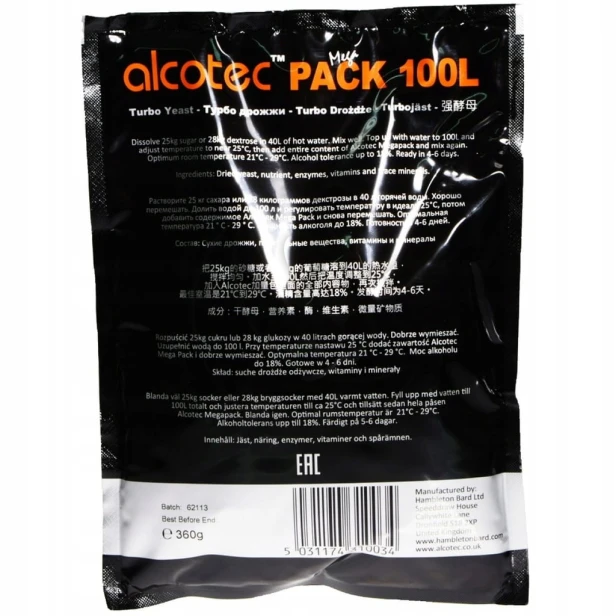 ALCOTEC MegaPack 1,8 kg x 2 na 1000L drożdże gorzelnicze