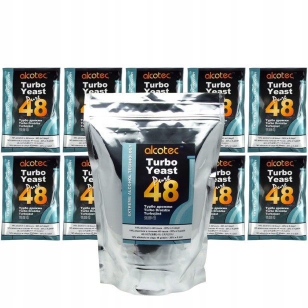 ALCOTEC 48 TURBO PURE 1,35 KG DROŻDŻE GORZELNICZE, EKONOMICZNE, DO 21 %