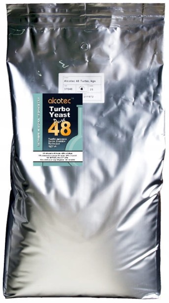 ALCOTEC 48 TURBO PURE 25 KG DROŻDŻE GORZELNICZE, EKONOMICZNE, DO 21 %