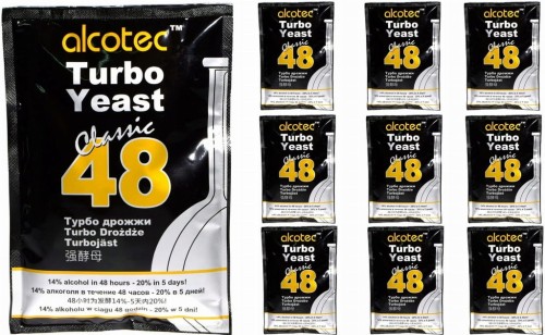 Alcotec 48 Classic Turbo Yeast do 21 % Drożdże Gorzelnicze x 10 sztuk