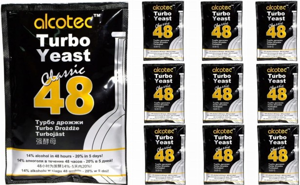 Alcotec 48 Classic Turbo Yeast do 21 % Drożdże Gorzelnicze x 10 sztuk