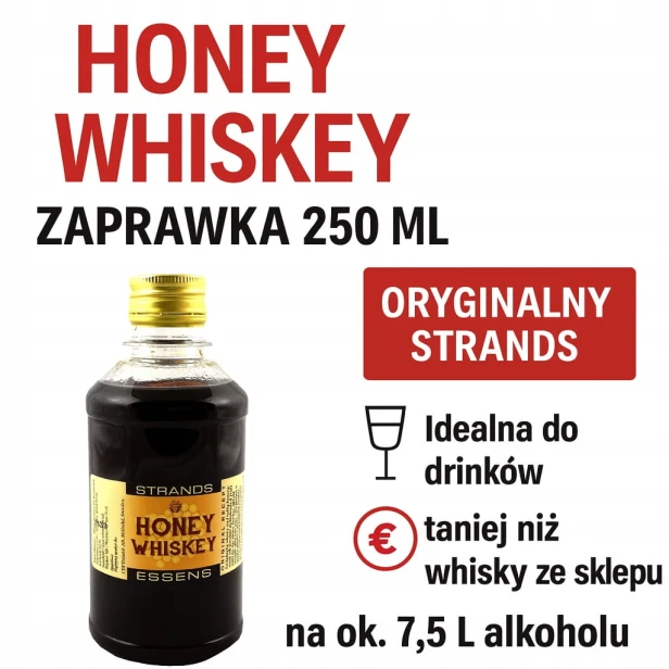 STRANDS Honey Whisky 250 ml – zaprawka miodowa whisky na ok. 7,5 L alkoholu