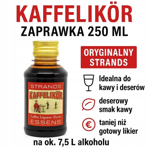 STRANDS Kaffelikör 250 ml – zaprawka likier kawowy na ok. 7,5 L alkoholu
