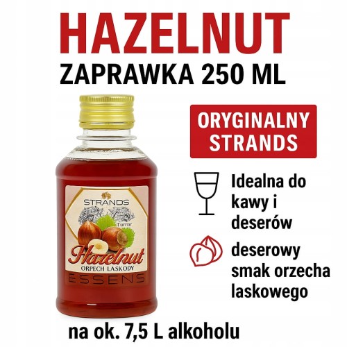 STRANDS Hazelnut 250 ml – zaprawka orzech laskowy na ok. 7,5 L alkoholu