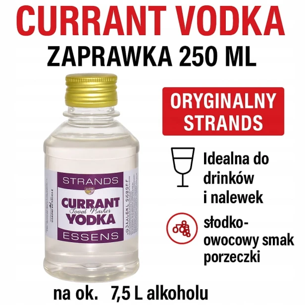 STRANDS Currant Vodka 250 ml – zaprawka porzeczka na ok. 7,5 L alkoholu