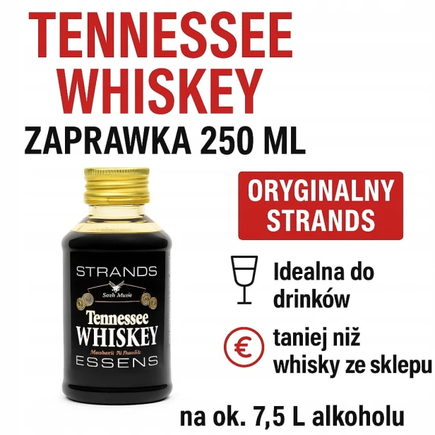 STRANDS Tennessee Whiskey 250 ml – zaprawka whisky na ok. 7,5 L alkoholu