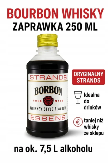 STRANDS Zaprawka Bourbon 250 ml – esencja whisky na ok. 7,5L alkoholu