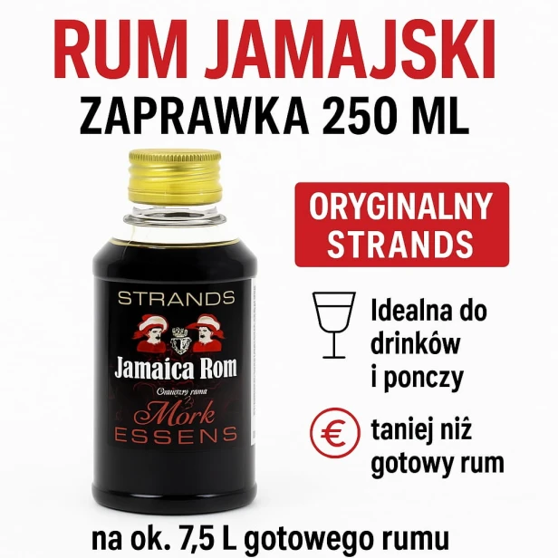 Zaprawka do alkoholu Rum Jamajski STRANDS 250 ml na 7,5L – esencja rumu