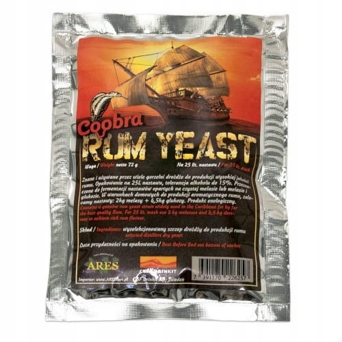 DROŻDŻE GORZELNICZE COOBRA RUM YEAST – NA MELASĘ, 25 L NASTAWU