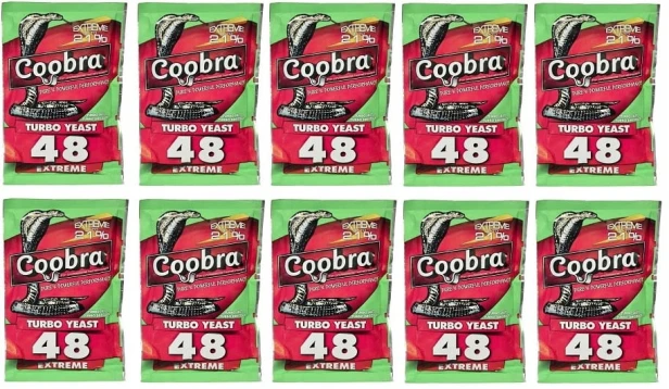Coobra 48 Turbo Yeast 135 g Extreme do 21% Drożdże Gorzelnicze x 10 SZTUK