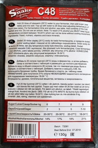 Double Snake C48 Turbo Drożdże Gorzelnicze 21%