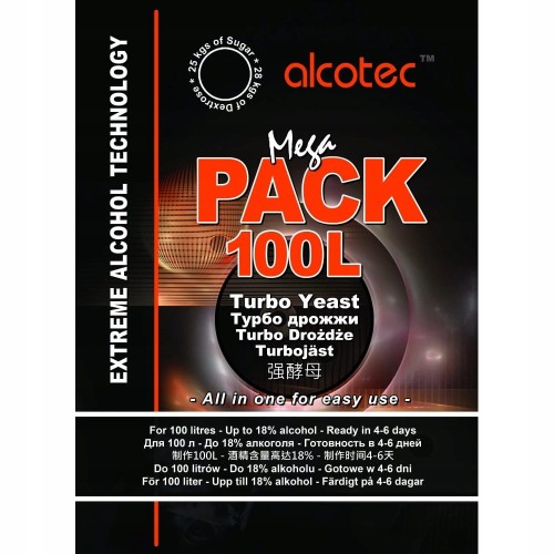 ALCOTEC Mega Pack na 100L Drożdże gorzelnicze TURBO YEAST