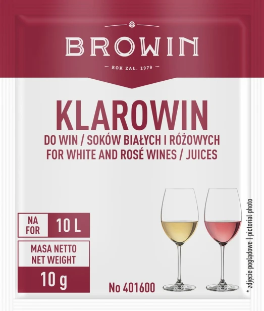 Klarowin - środek klarujący do win, soków białych i różowych 10 g